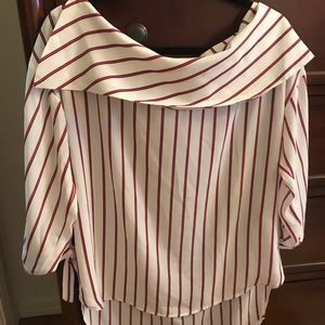 NY&C Striped blouse M hi-lo never worn boat neck